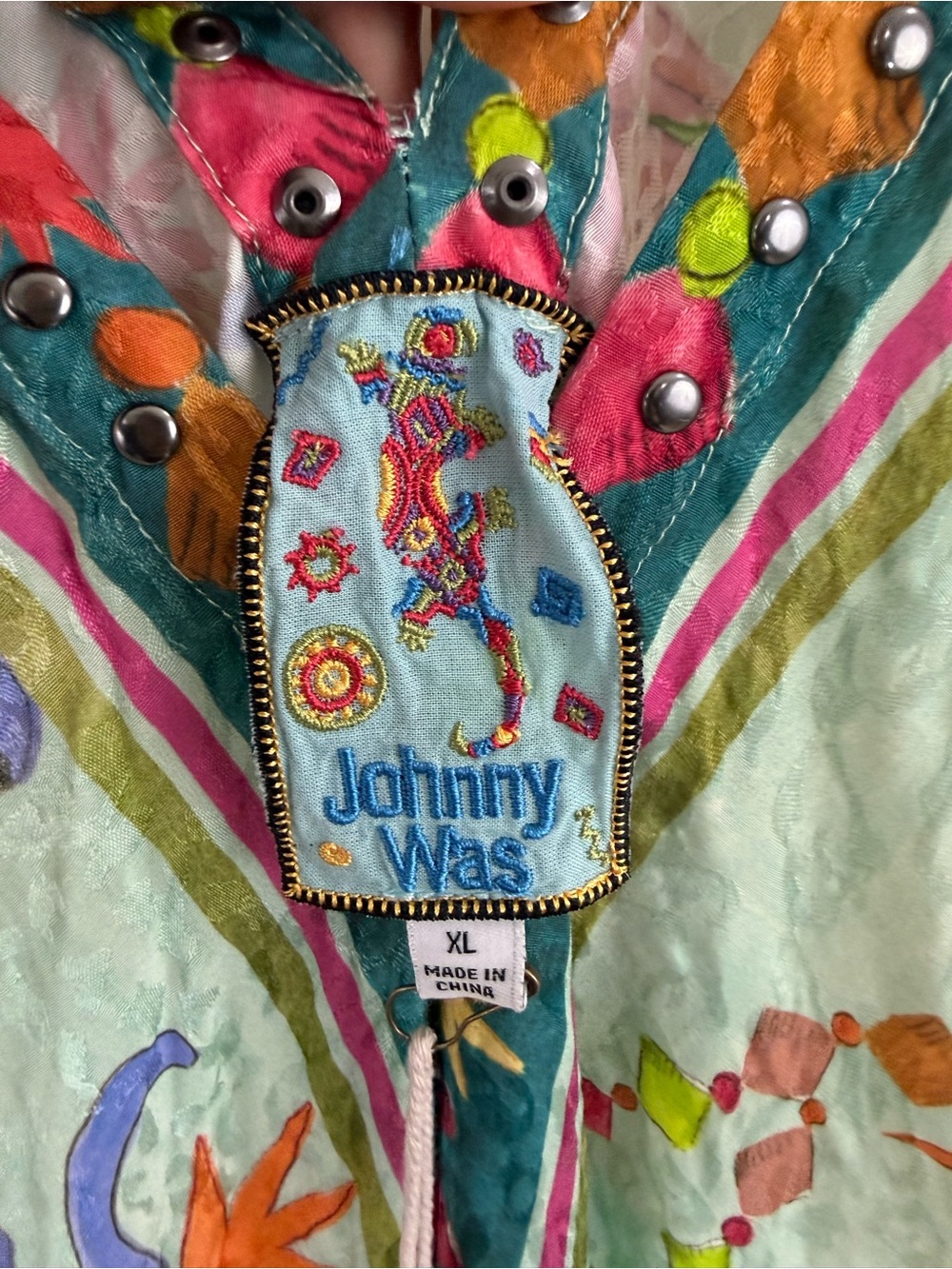 Johnny Was Eva Maxi Dress Kayla Print Size XL Embellished Celestial Print NWT - Picture 13 of 15